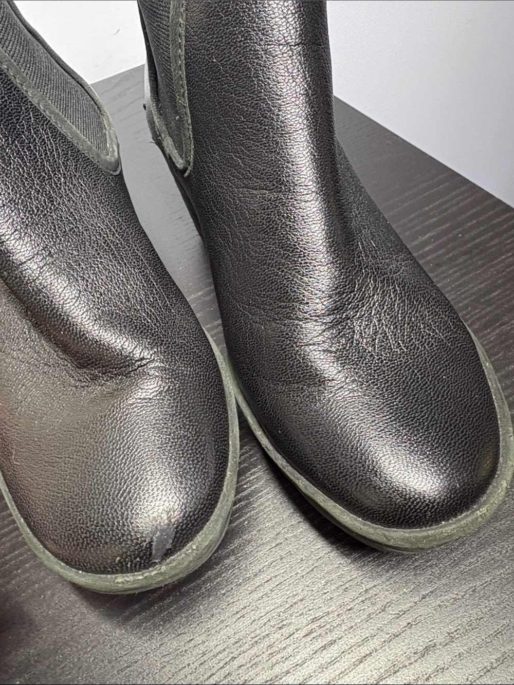 Fly London Black Leather Wedge Ankle Boots - Picture 5 of 8